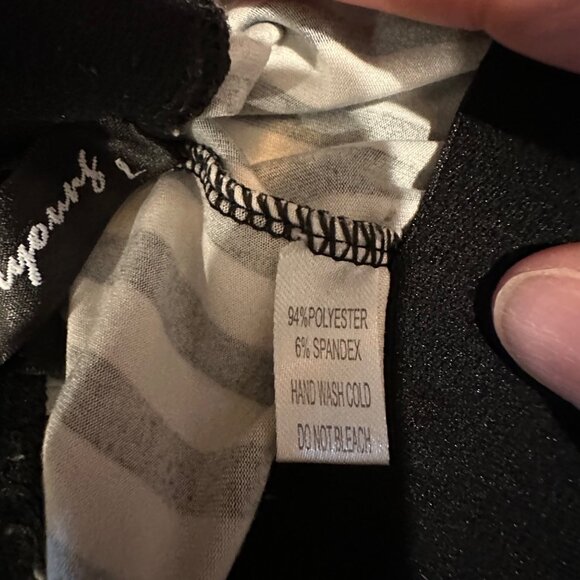 Black & White Striped 4everyoung Womens Leggings L Polyester/Spandex - Picture 3 of 9